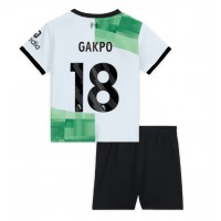 Fotballdrakt Barn Liverpool Cody Gakpo #18 Bortedraktsett 2023-24 Kortermet (+ Korte bukser)